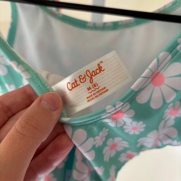 Cat & Jack NWT Girls' Endless Daisies Floral Printed One Piece Swimsuit M (8) - Picture 9 of 12